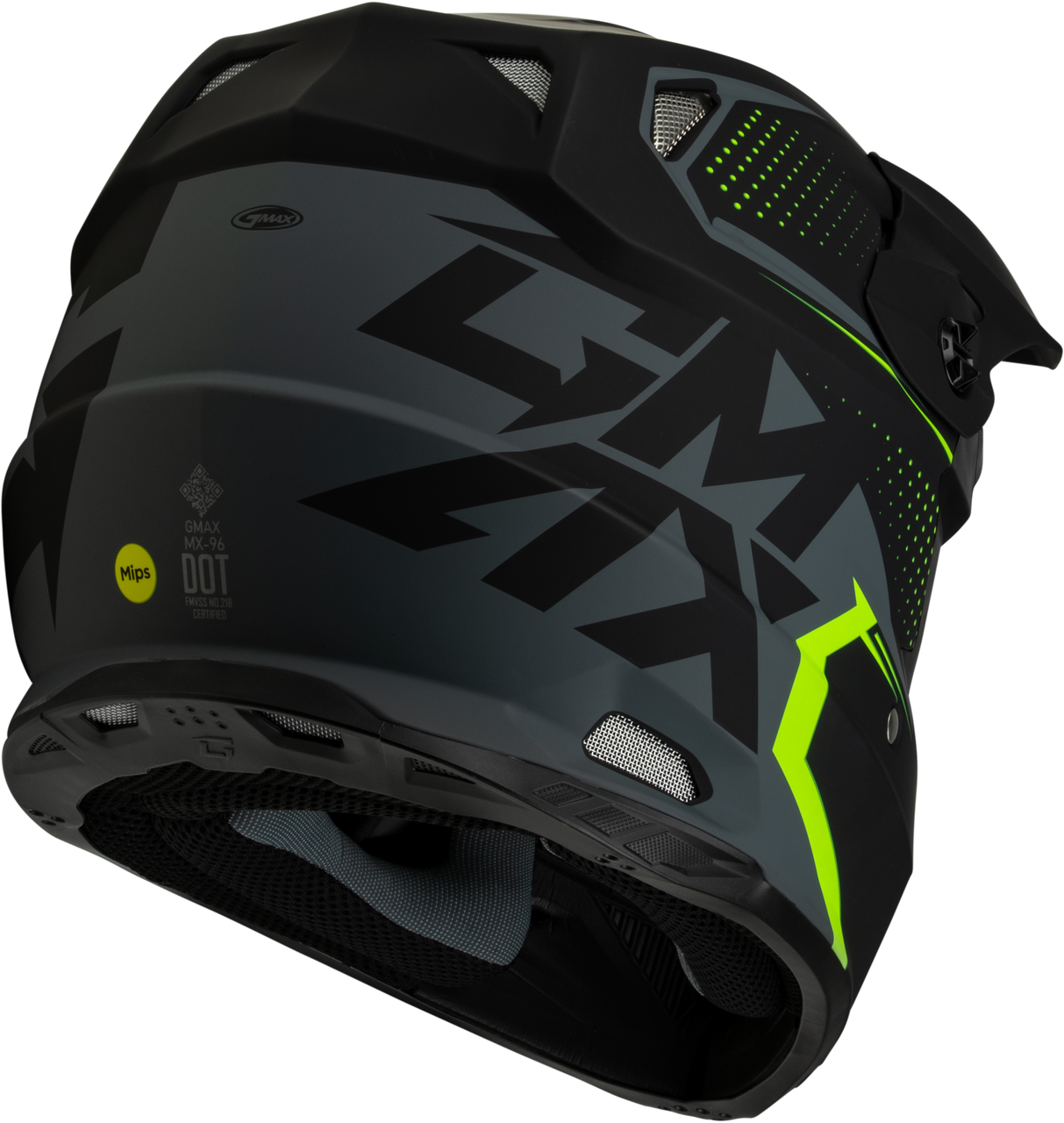 Gmax #D3962336 - Mx-96 502 Helmet Matte Grey/Hi-viz LG