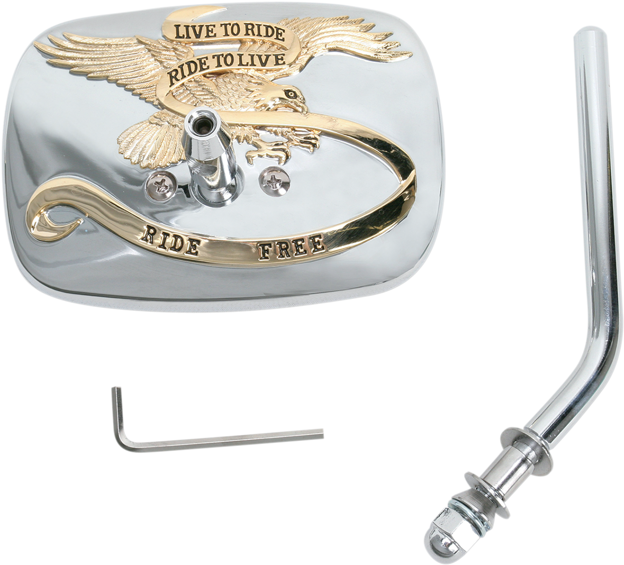 Live to Ride Mirror - Gold/Chrome - Right