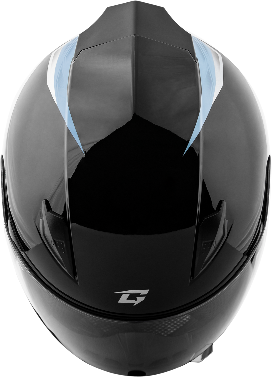 Gmax #F1498435 - Ff-49 Syth Helmet Black/Silver Blue MD