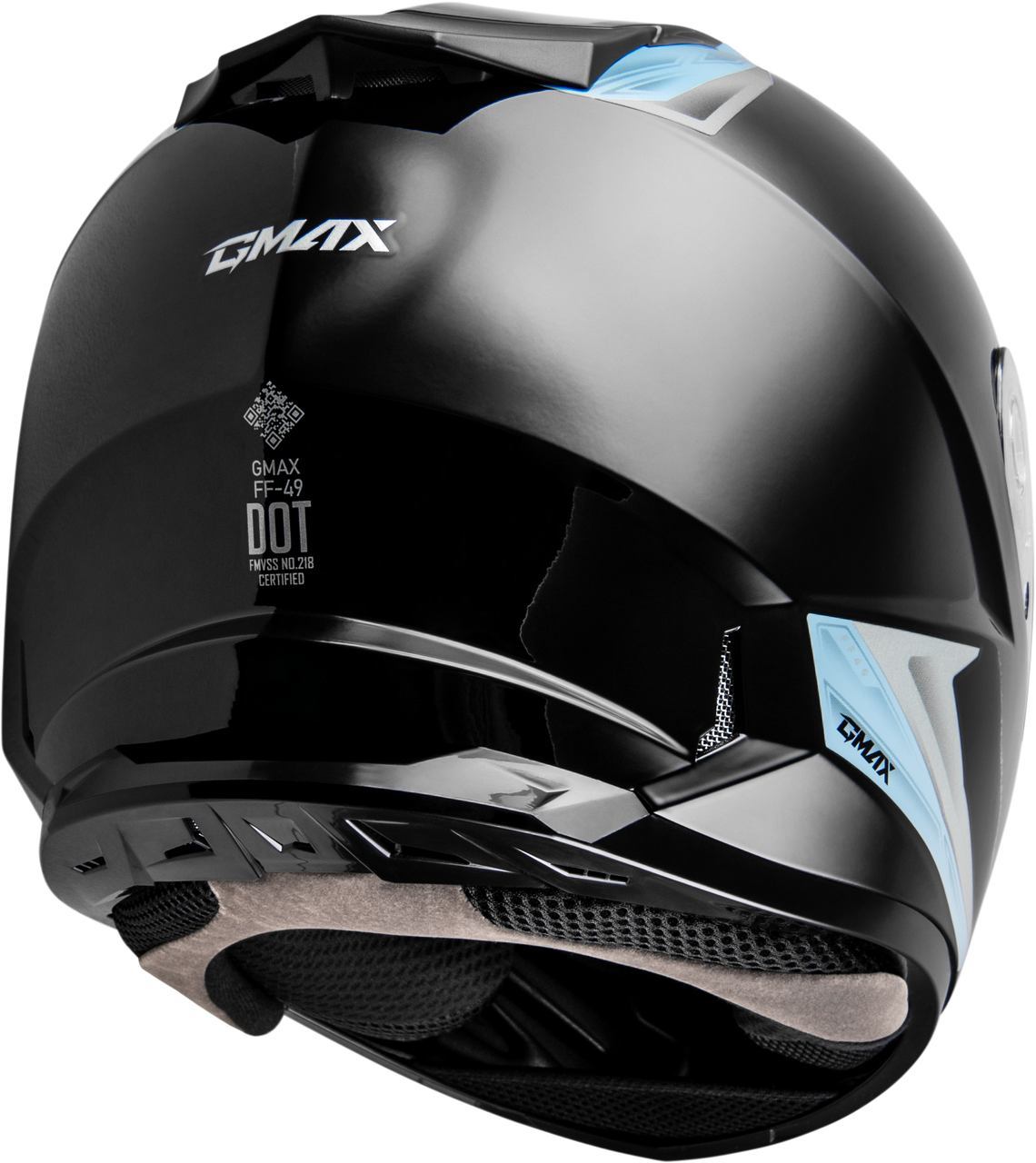Gmax #F1498434 - Ff-49 Syth Helmet Black/Silver Blue SM