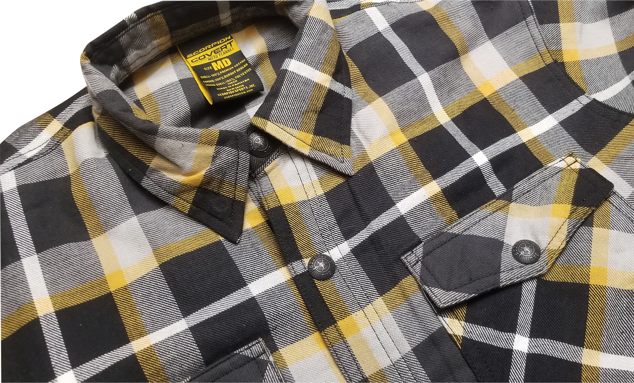 Scorpion EXO #13803-5 - Covert Moto Flannel White/Yellow LG