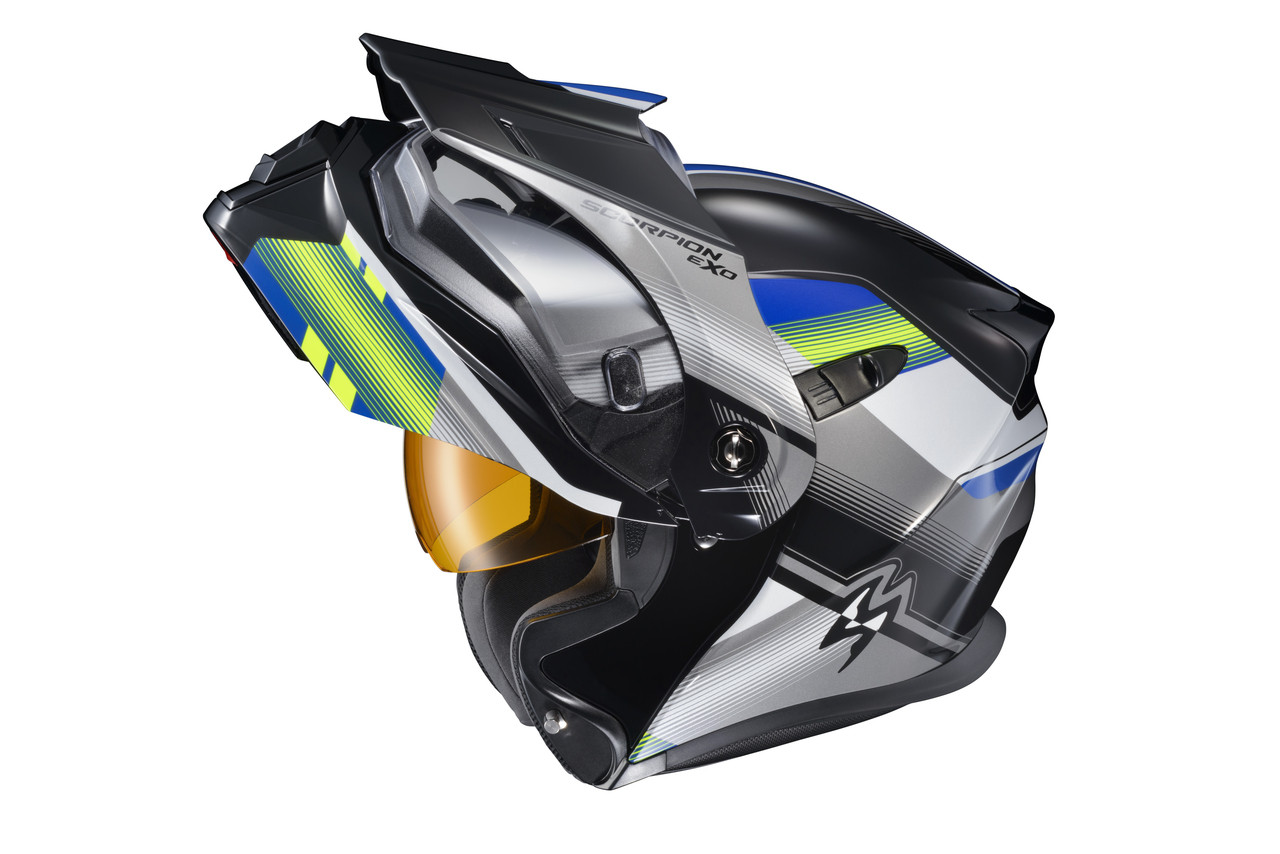 Scorpion EXO #95-1807-SD - Exo-at950 Cold Weather Helmet ZEC Blue/Hiviz 2X (dual Pane)
