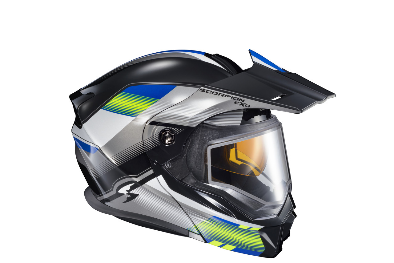 Scorpion EXO #95-1807-SD - Exo-at950 Cold Weather Helmet ZEC Blue/Hiviz 2X (dual Pane)