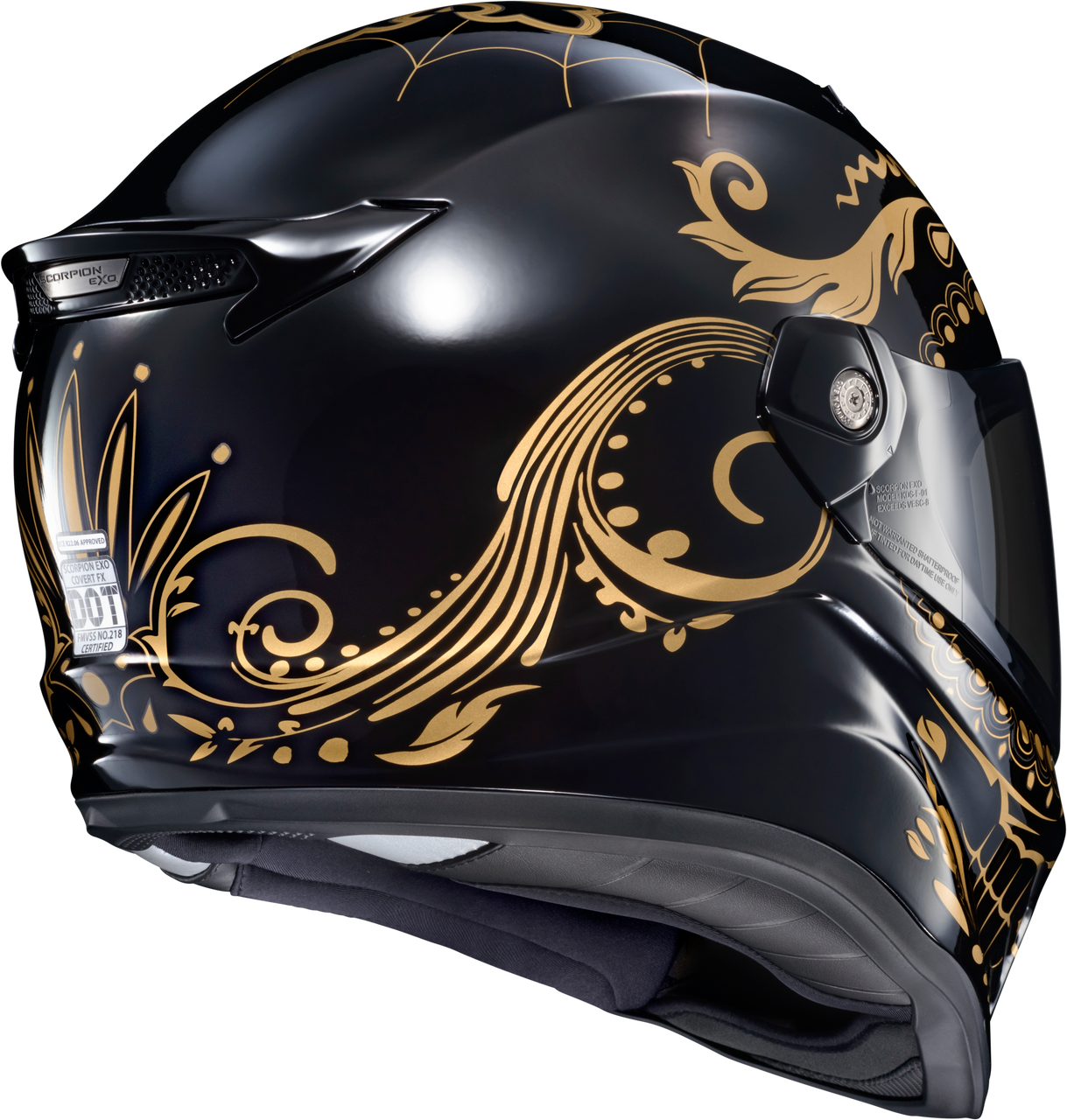 Scorpion EXO #CFX-1217 - Covert FX Full Face Helmet EL Malo Gold/Gloss Black 2X