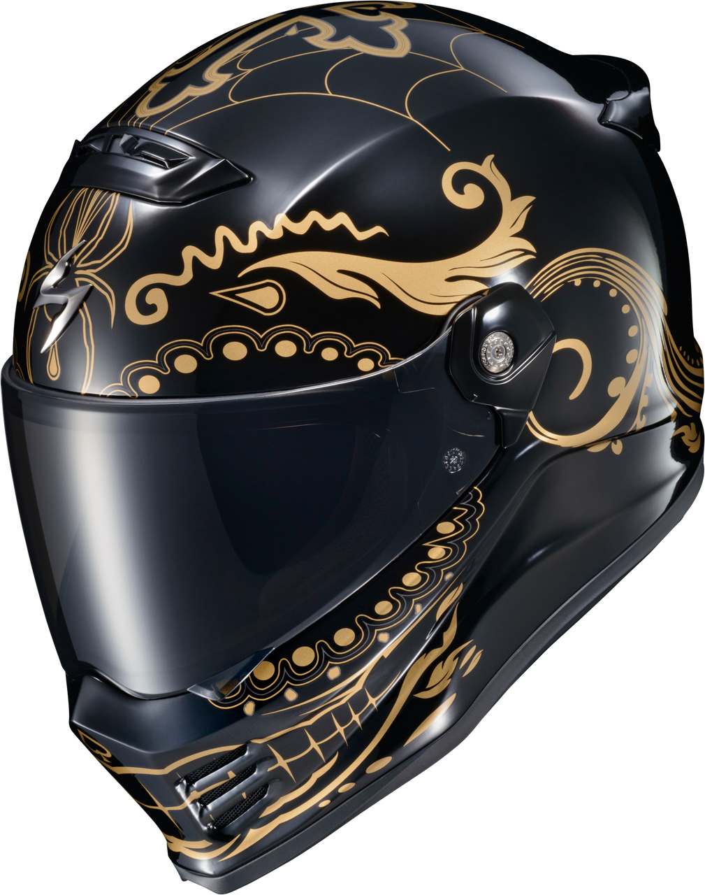 Scorpion EXO #CFX-1216 - Covert FX Full Face Helmet EL Malo Gold/Gloss Black XL