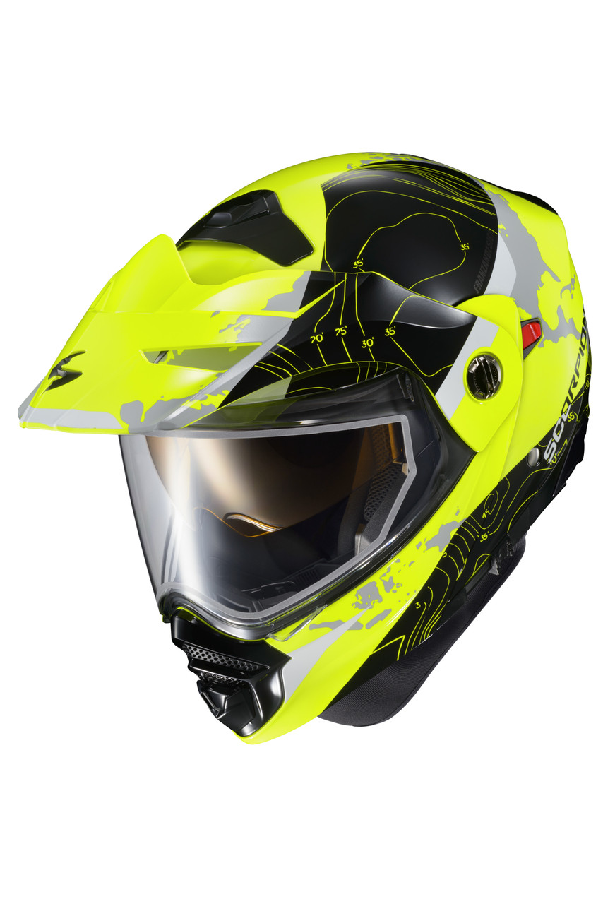 Scorpion EXO #96-1053-SD - Exo-at960 Cold Weather Helmet Topographic Hi-vis SM (dual)