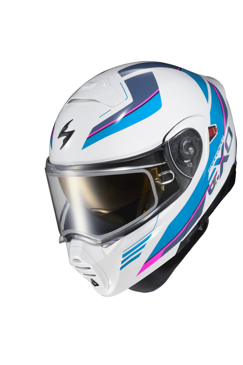 Scorpion EXO #93-1026-SD - Exo-gt930 Cold Weather Helmet Modulus WHT/BLU XL (dual Pane)