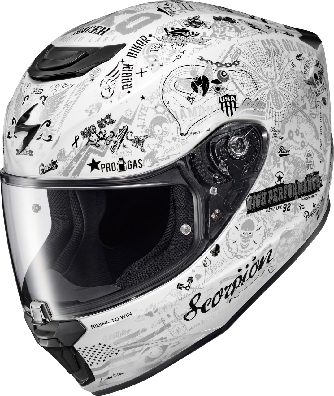 Scorpion EXO #33-2324 - Exo-r330 Full Face Helmet Shake 2 White MD
