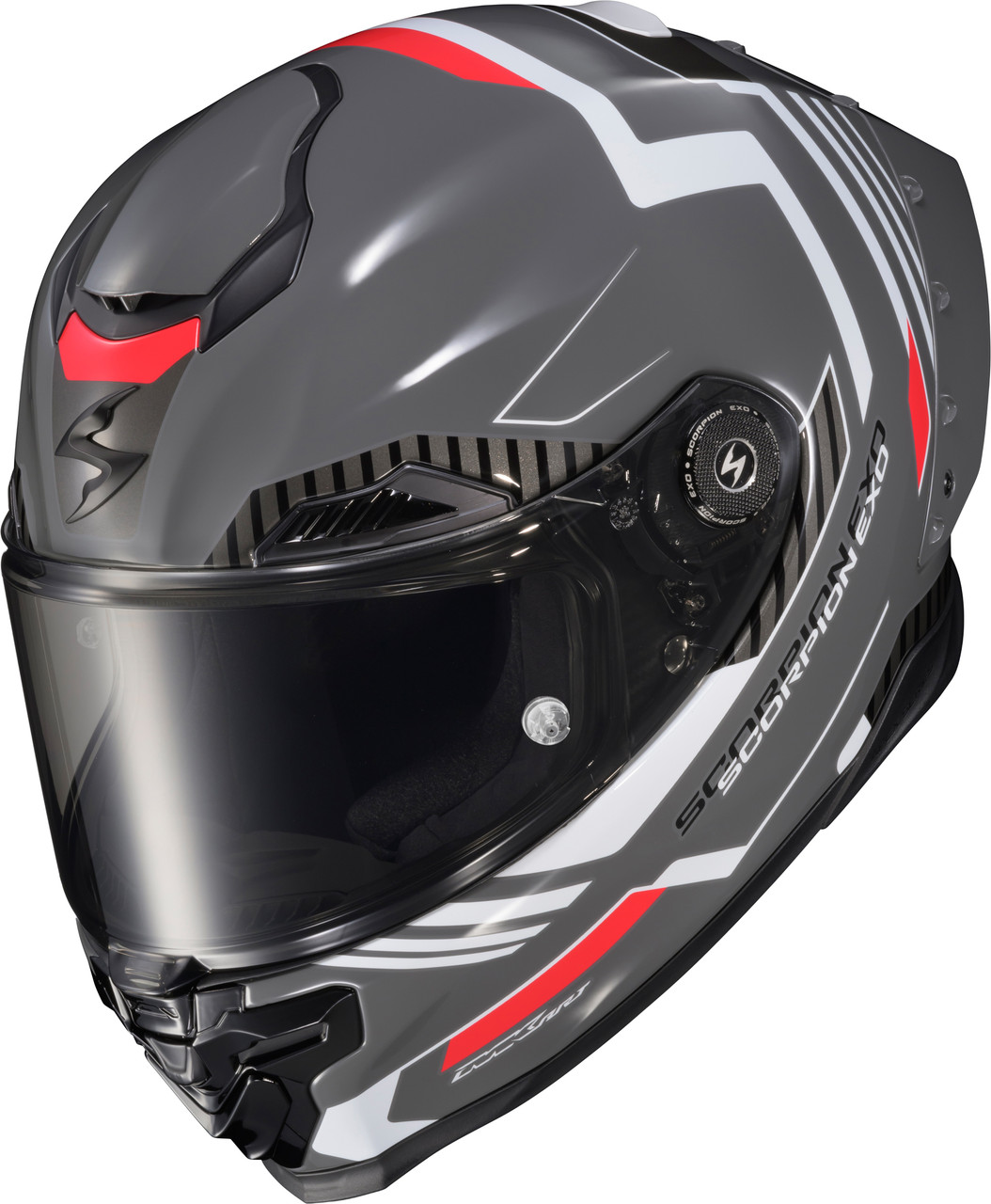 Scorpion EXO #WAR-3605 - Apex Exo-warp Full Face Helmet Atarax Grey/White LG