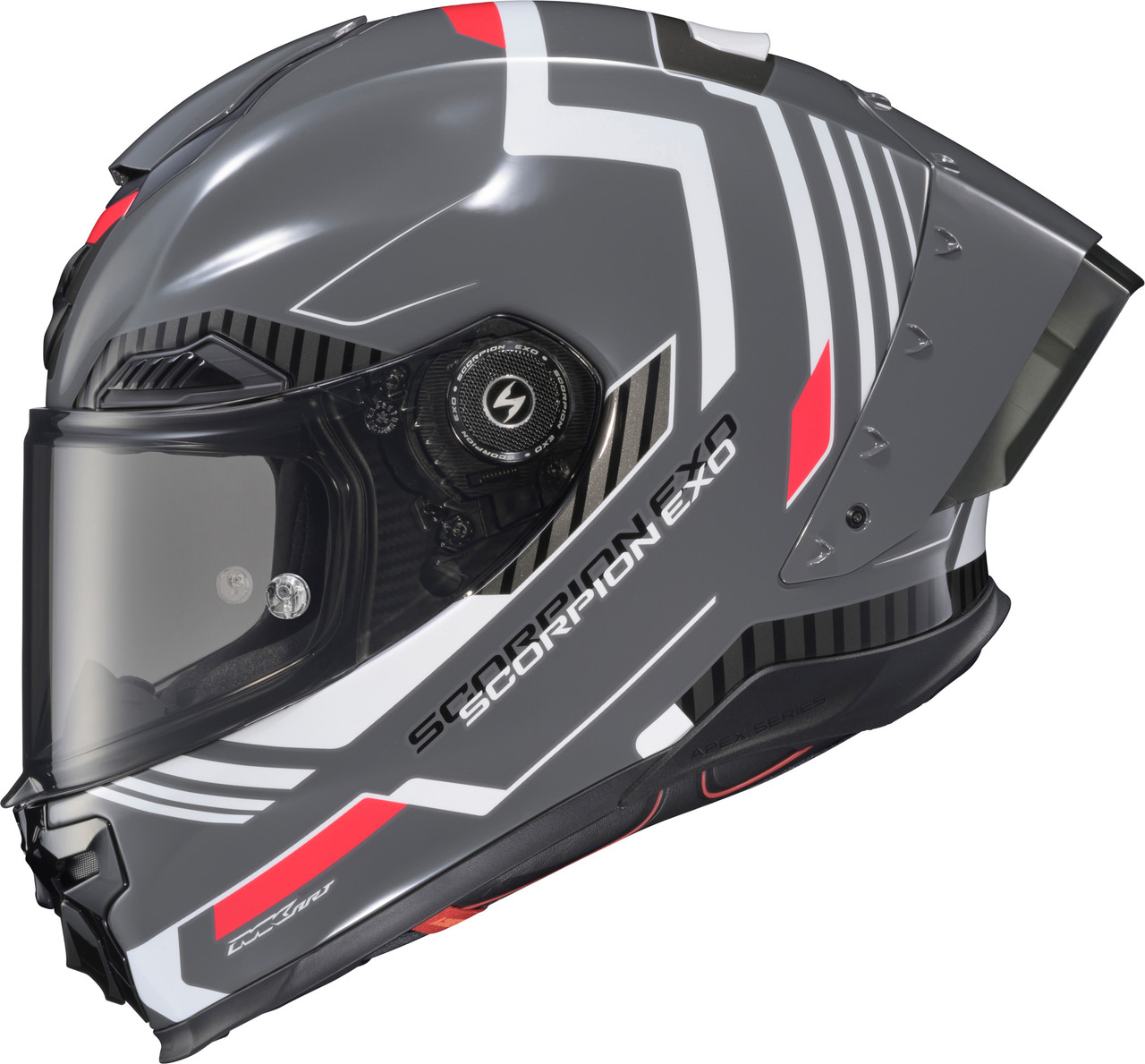 Scorpion EXO #WAR-3604 - Apex Exo-warp Full Face Helmet Atarax Grey/White MD