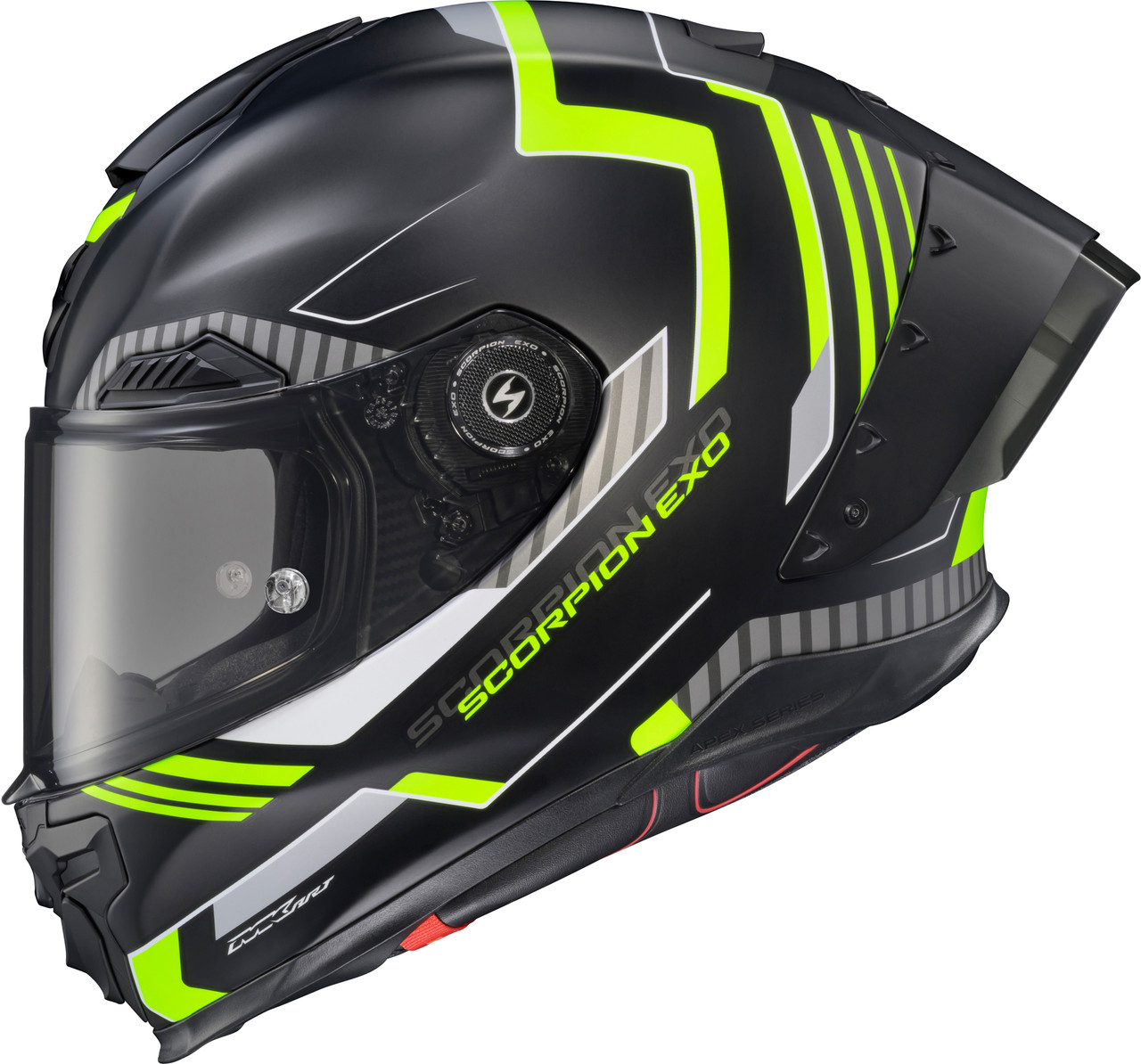 Scorpion EXO #WAR-3733 - Apex Exo-warp Full Face Helmet Atarax Black/Hi-vis SM