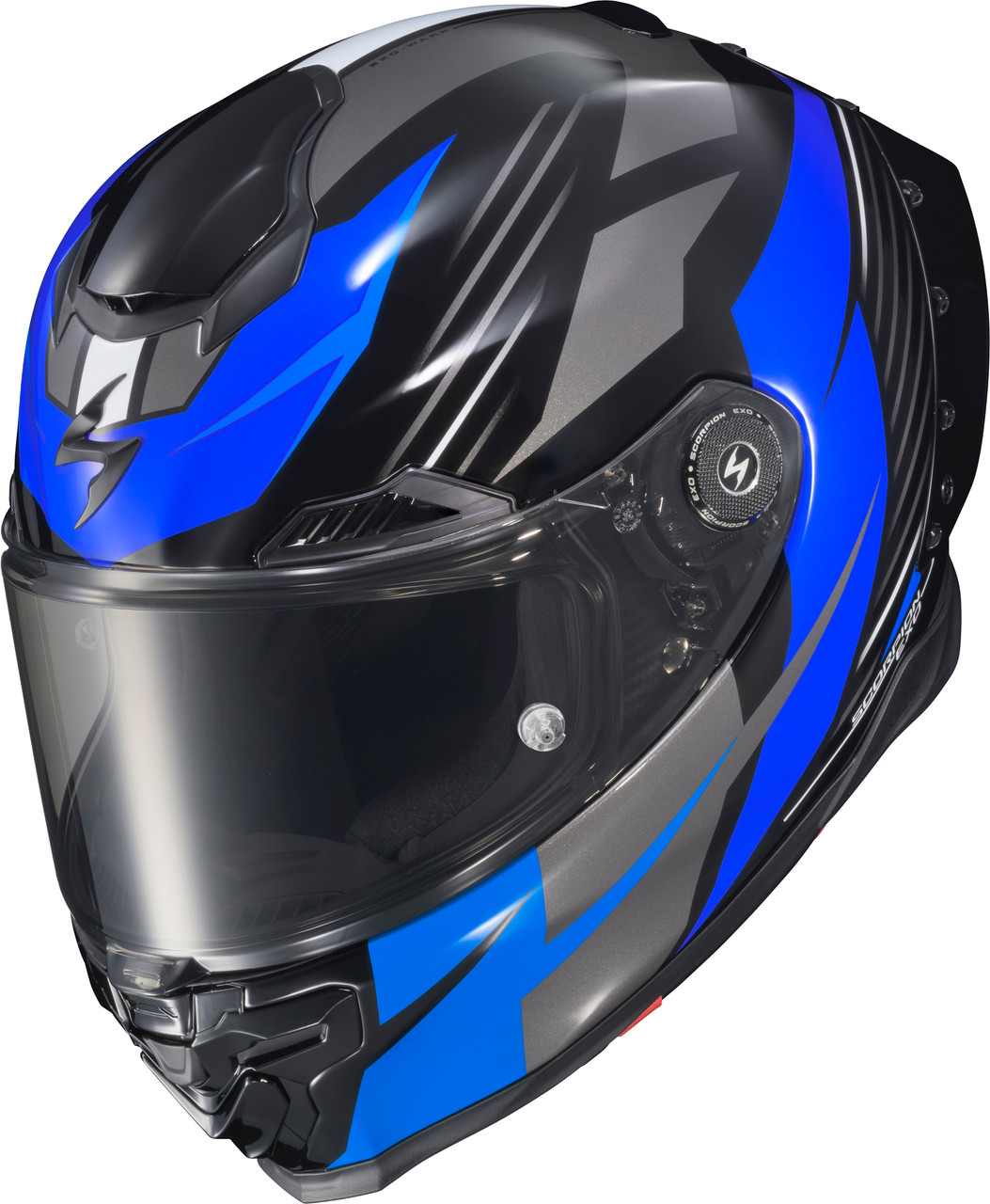 Scorpion EXO #WAR-3906 - Apex Exo-warp Full Face Helmet Dilithium Black/Blue XL