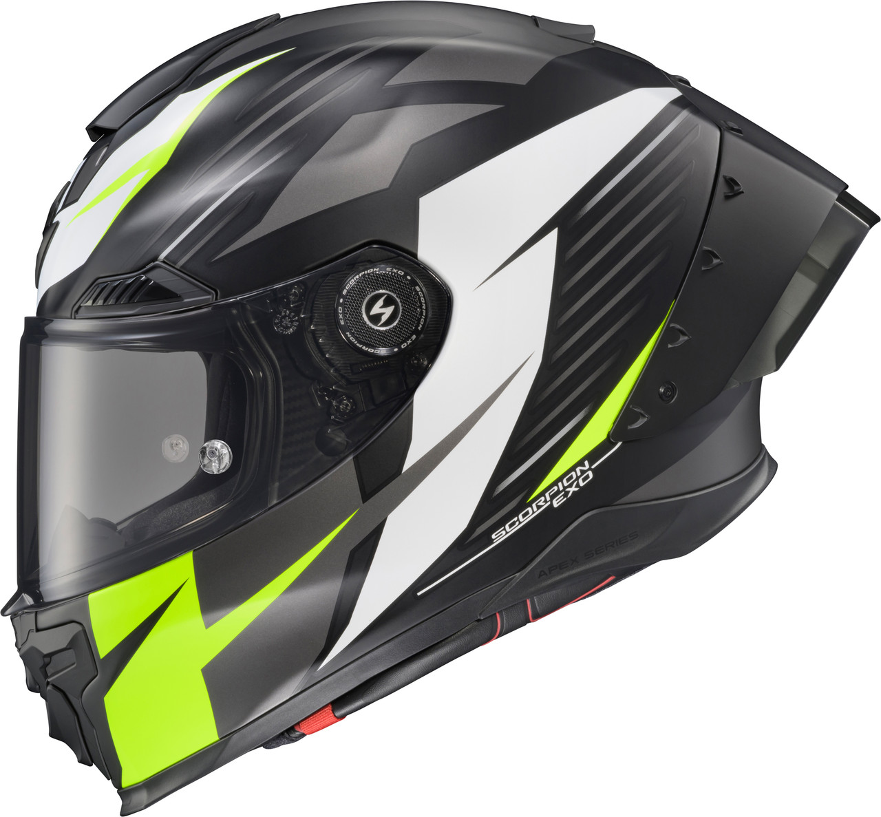 Scorpion EXO #WAR-3117 - Apex Exo-warp Full Face Helmet Dilithium BLK/Whit/Hi-vis 2X