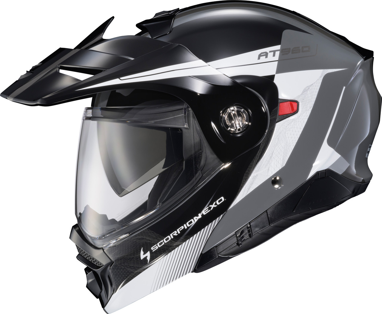 Scorpion EXO #96-2037 - Exo-at960 Modular Helmet Topographic 2 BLK/WHT/Grey 2X