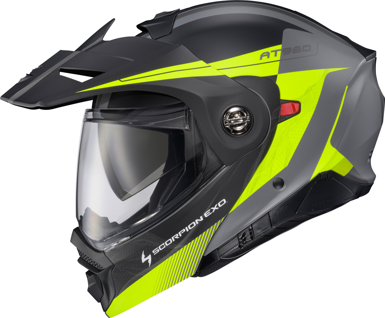 Scorpion EXO #96-2044 - Exo-at960 Modular Helmet Topographic 2 Hi-vis/Grey MD