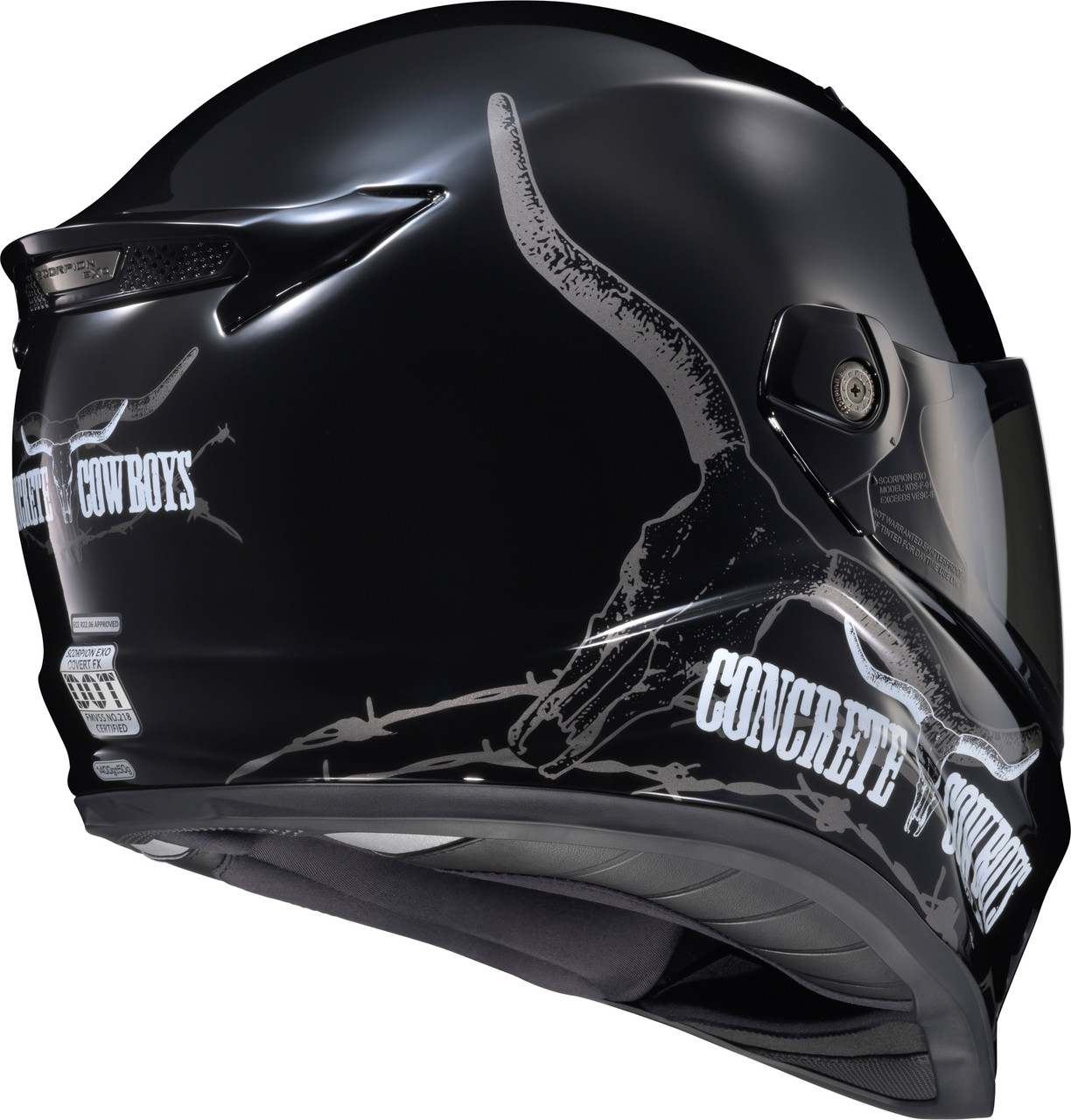 Scorpion EXO #CFX-2314 - Covert FX Full Face Helmet Concrete Cowboys Gloss BLK MD