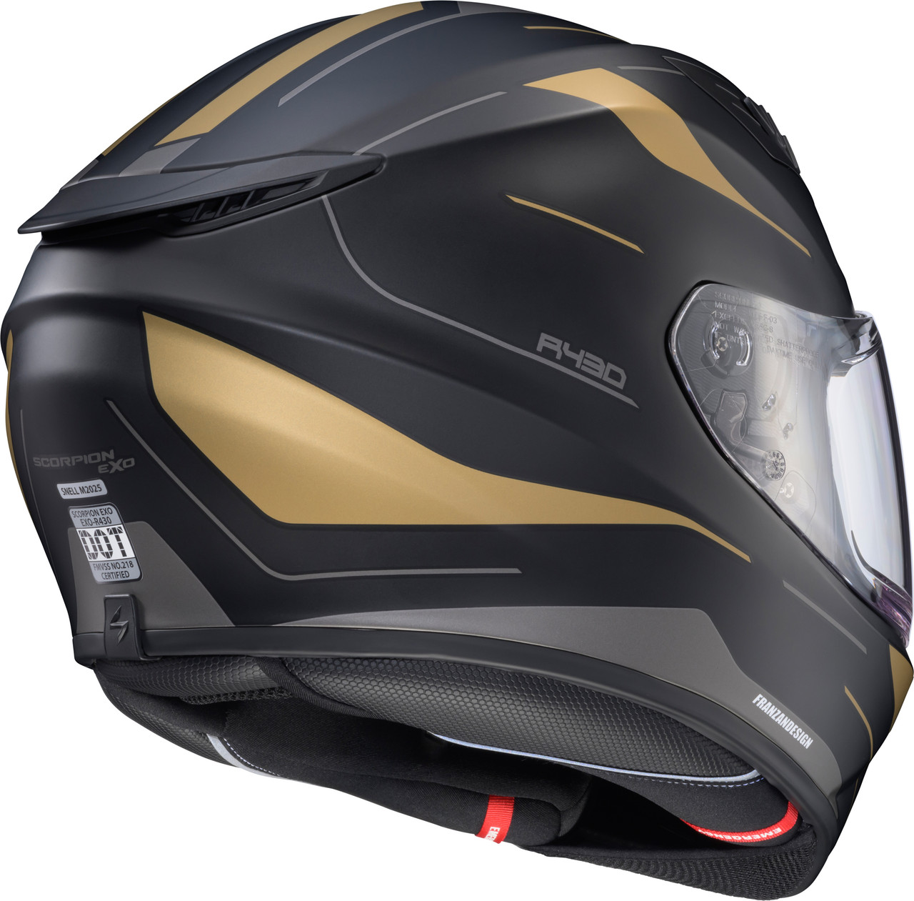 Scorpion EXO #43-3146 - Exo-r430 Full Face Helmet Cutlass Black/Gold XL