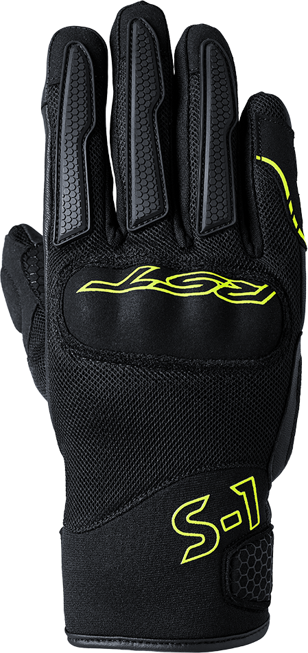 RST #103182F.YEL-10 - S1 Mesh CE Glove Black/FLO Yellow LG