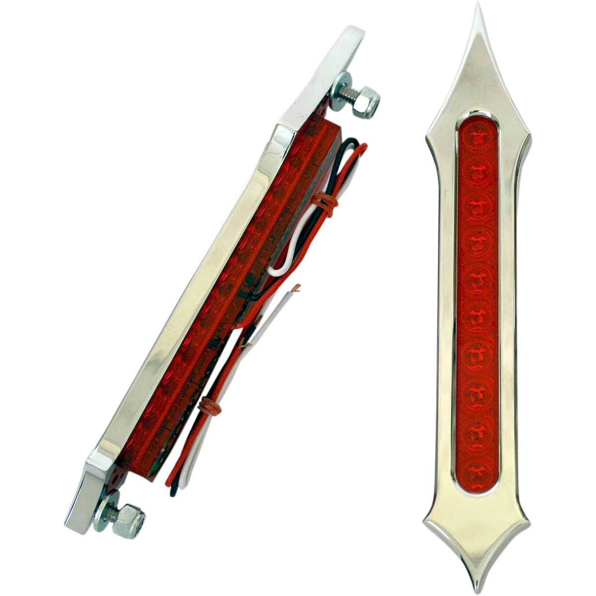 Accutronix #BL01-LSC - Bag Light - Tribal Slotted - Red Lens - Chrome