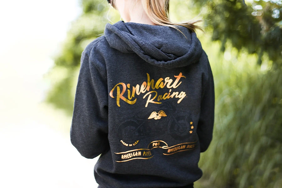 Rinehart Racing MER3-005XL - Ladies Charcoal Zip Hoodie - XL