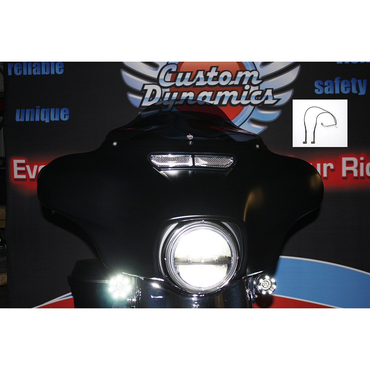 Custom Dynamics #HD-VENT-LED-WHT - Fairing Vent Trim LED Light
