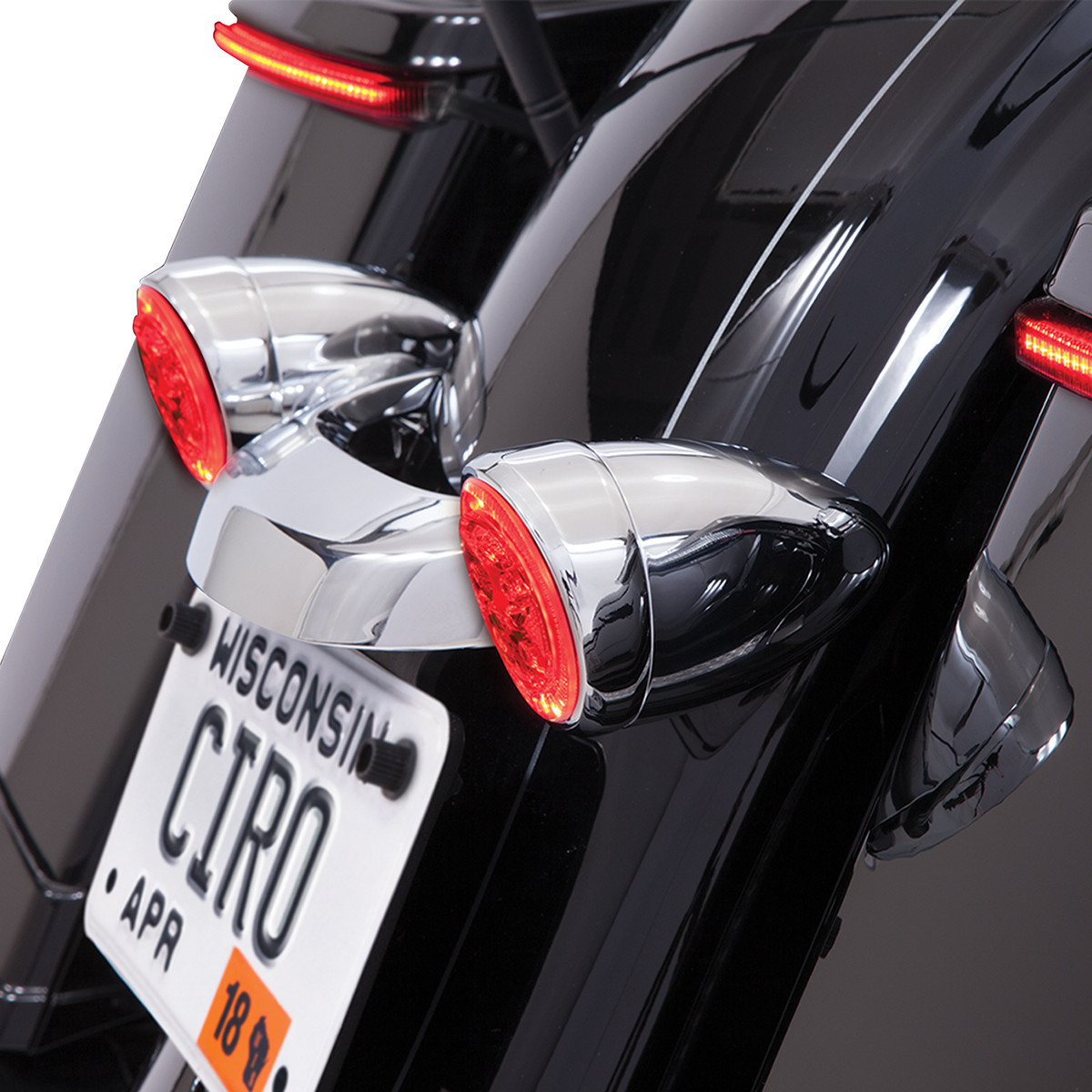 Ciro #45401 - Rear Signal Light Inserts - Chrome - Red Lens