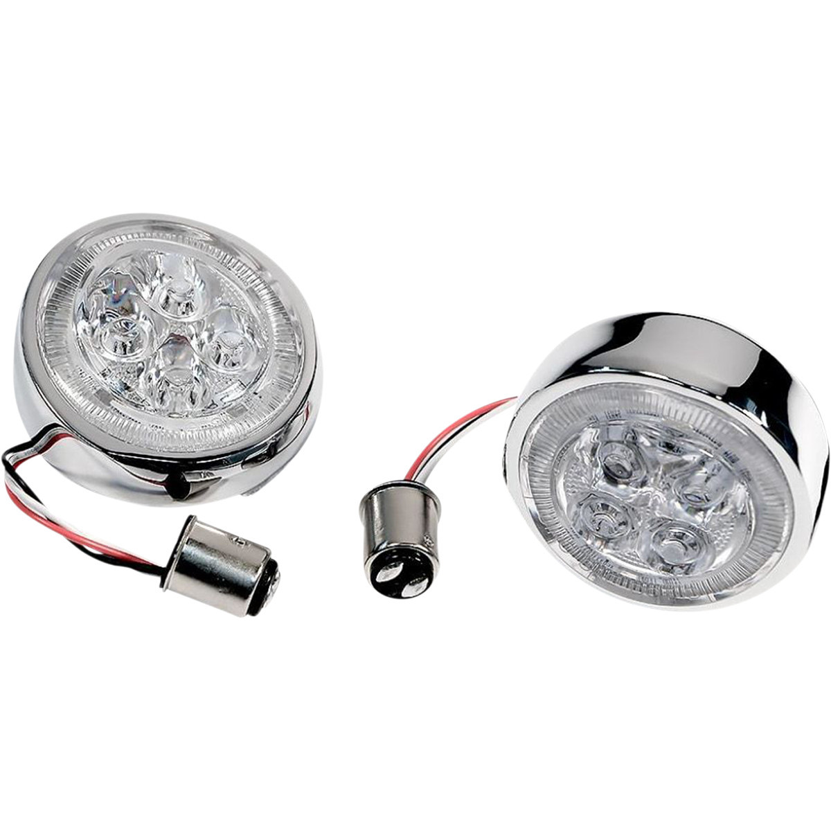 Ciro #45401 - Rear Signal Light Inserts - Chrome - Red Lens