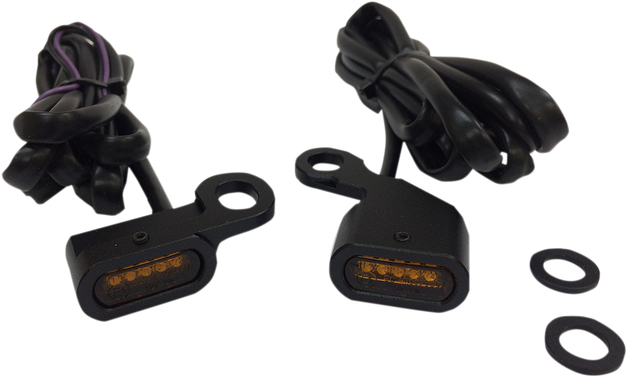 LED Handlebar Marker Lights - Black/Amber