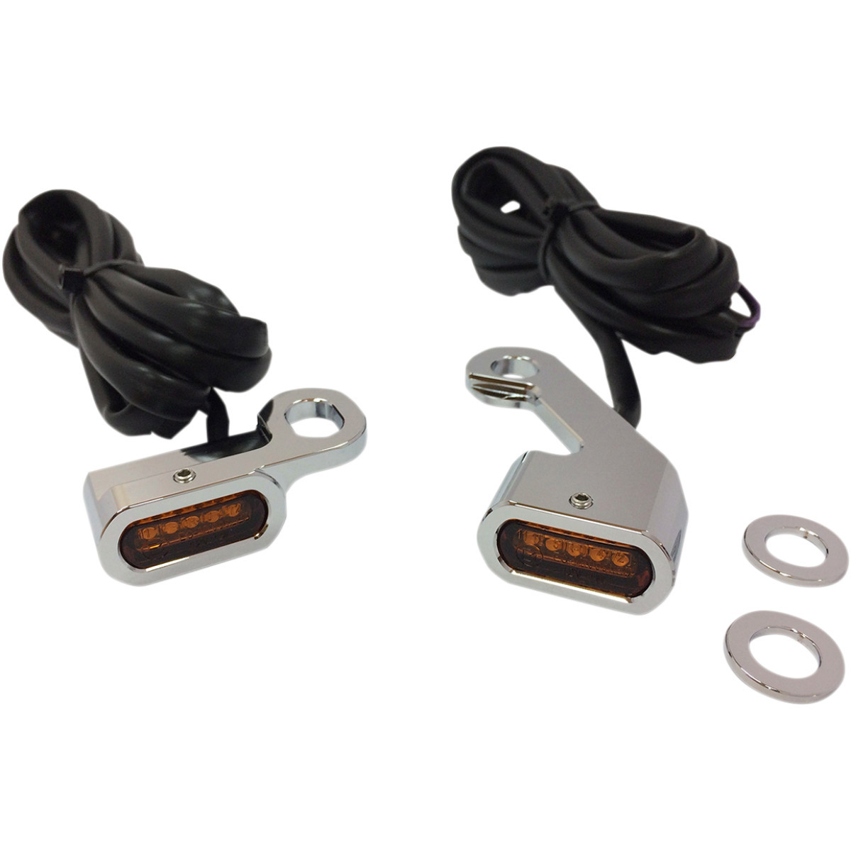 Drag Specialties - LED Handlebar Marker Lights - Chrome/Amber