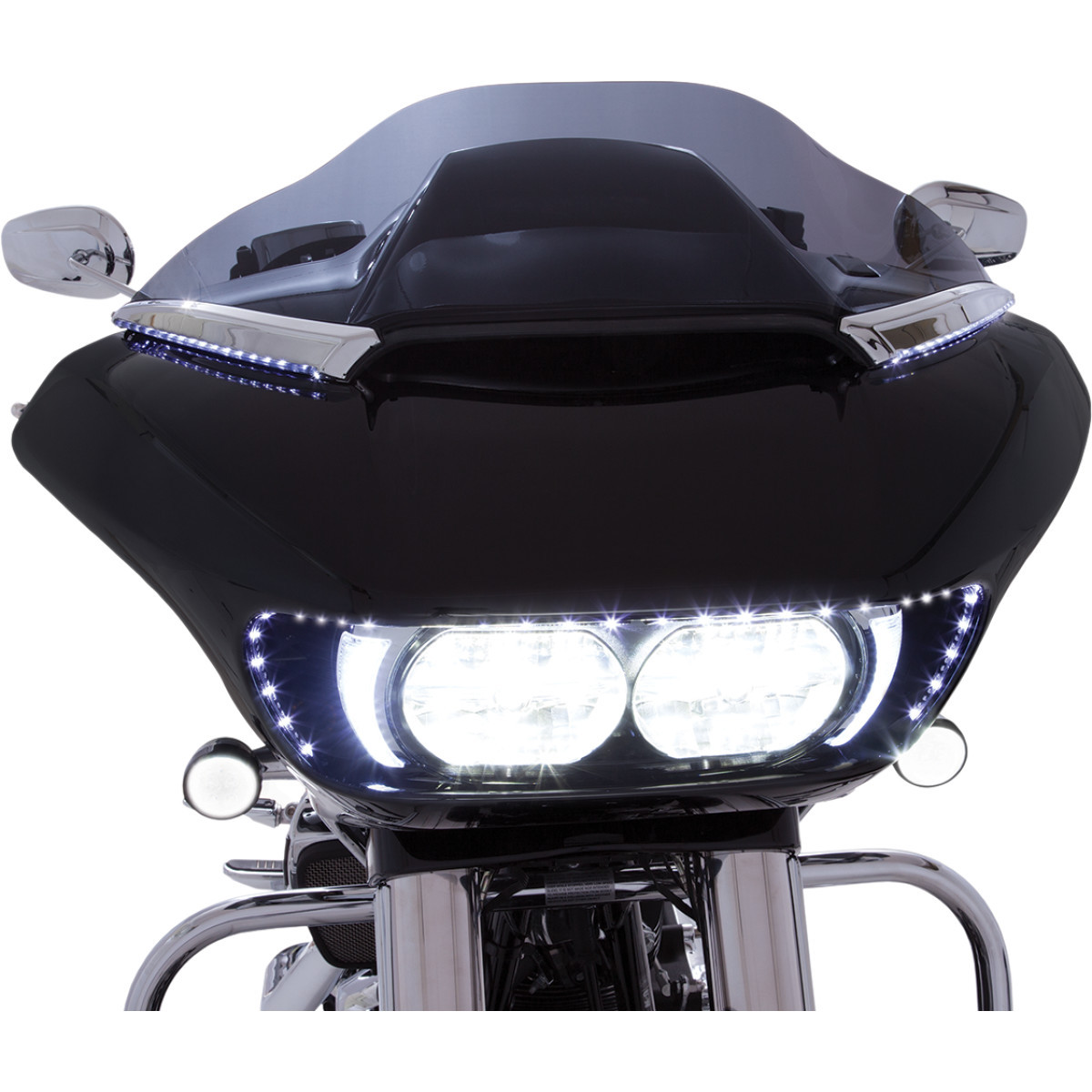Ciro #11050 - LED Windshield Trim - Chrome - FLTR