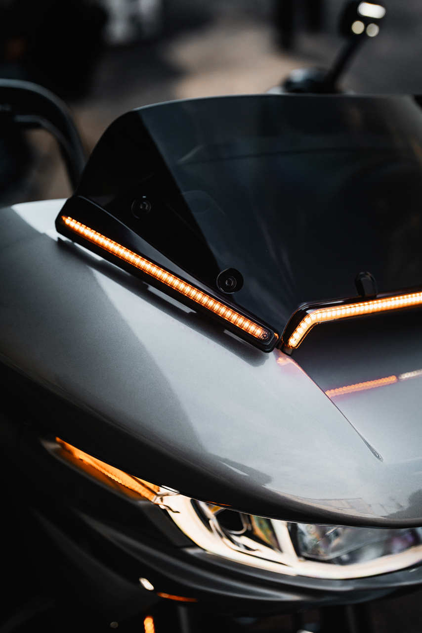 Custom Dynamics #CD-FORK-BCM-AB - LED Fork Light - Amber - Black