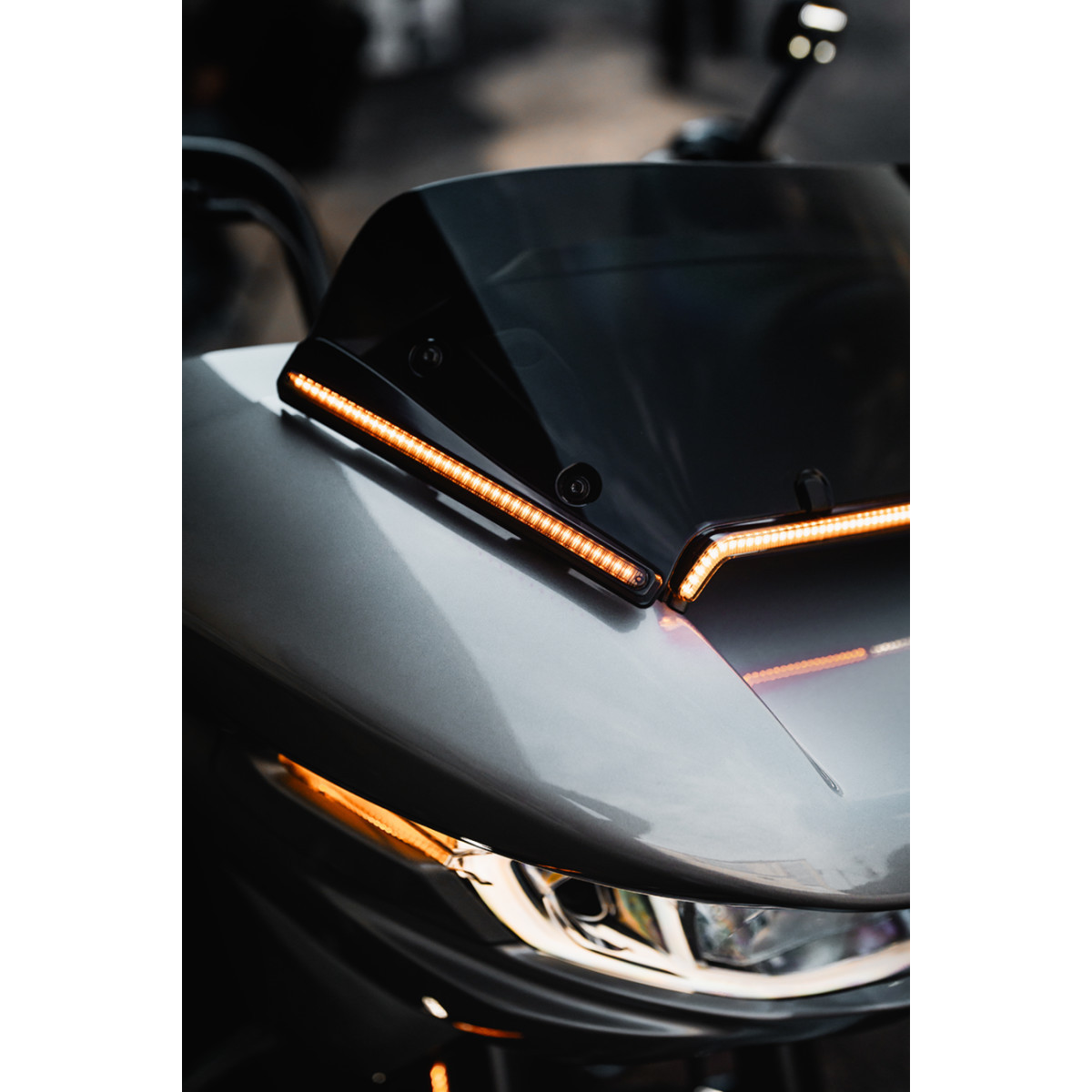 Custom Dynamics #CD-FORK-BCM-AB - LED Fork Light - Amber - Black