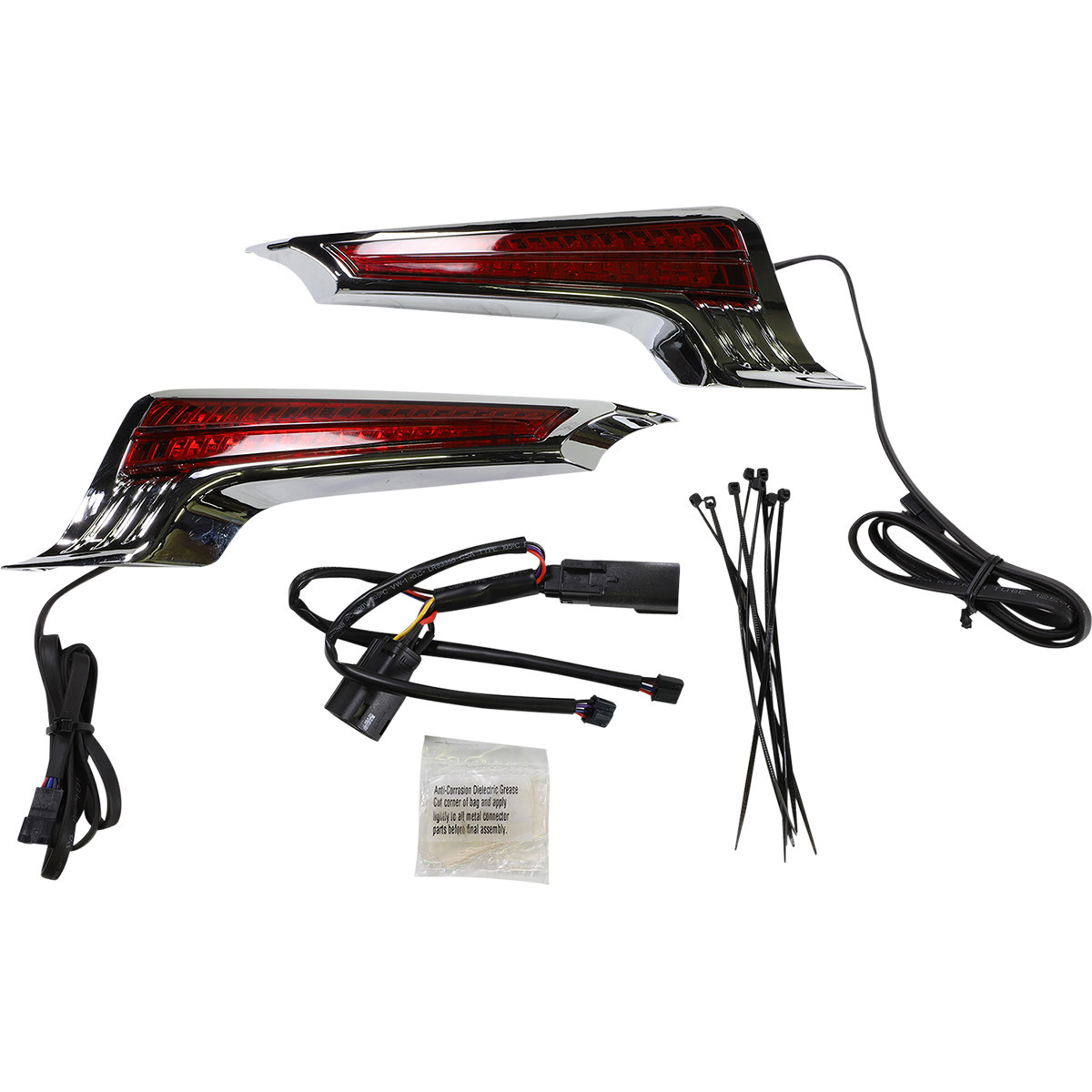 Ciro #40044 - Filler Panel Light - Red Lens - Red LEDs - Chrome