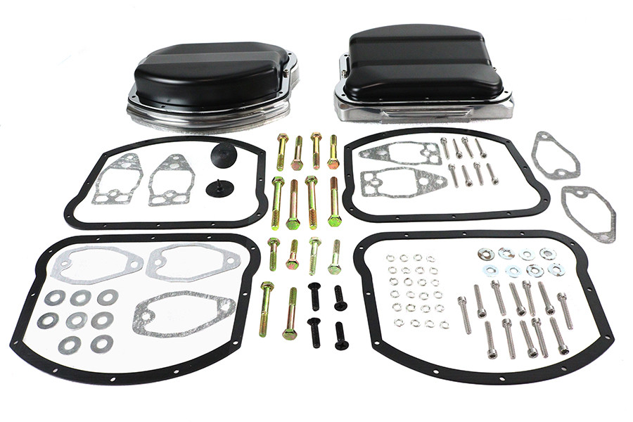 V-Twin #602095 - Panhead Evolution Rocker Box Set Black