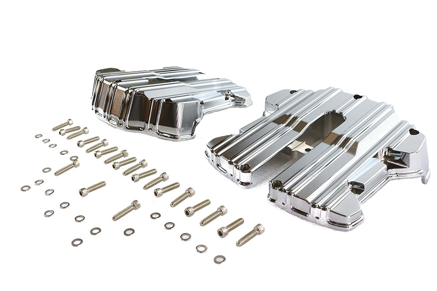 V-Twin - M8 Rocker Box Cover Set Chrome
