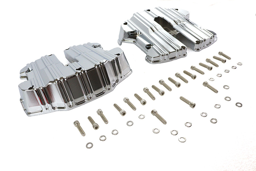 V-Twin - M8 Rocker Box Cover Set Chrome