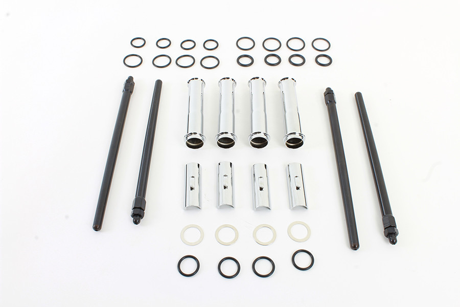V-Twin - M8 Quick Install Pushrod and Cover Kit Chrome