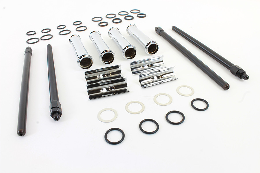 V-Twin - M8 Quick Install Pushrod and Cover Kit Chrome
