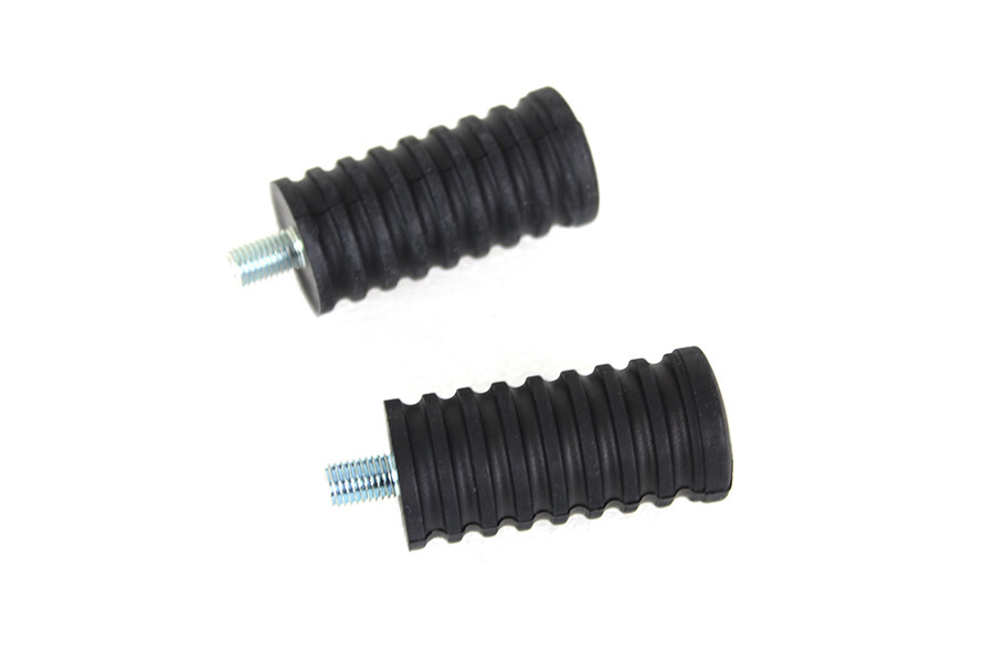 V-Twin #70204E - Rubber Shifter Footpeg Set Black