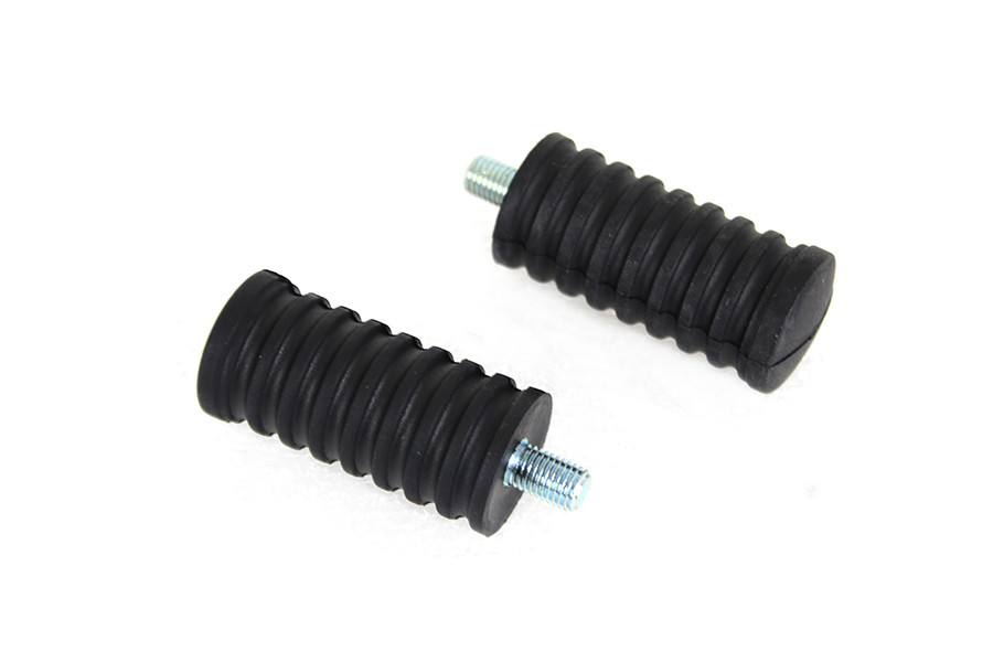 V-Twin #70204E - Rubber Shifter Footpeg Set Black