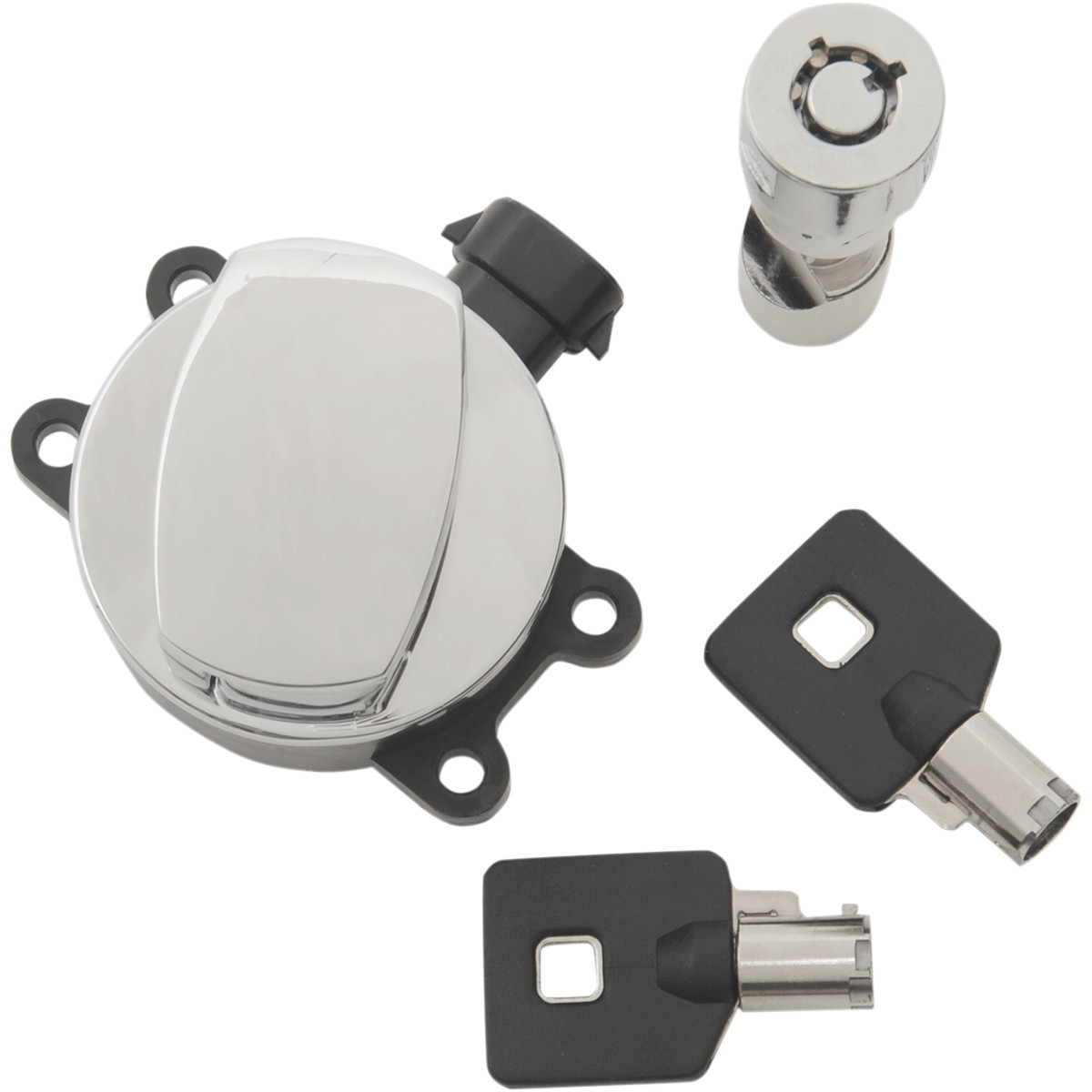 Drag Specialties - Side Hinge Ignition Switch with Fork Lock - Chrome