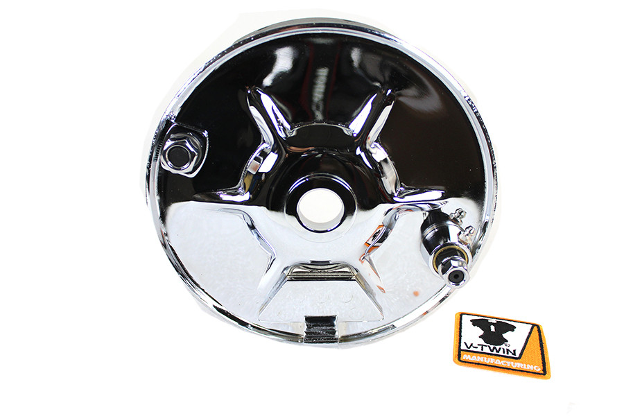 V-Twin #19141 - Rear Mechanical Brake Backing Plate Kit Chrome