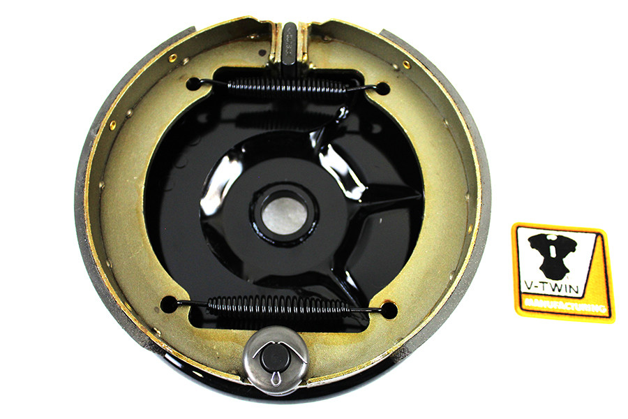 V-Twin #19141B - Rear Mechanical Brake Backing Plate Kit Black