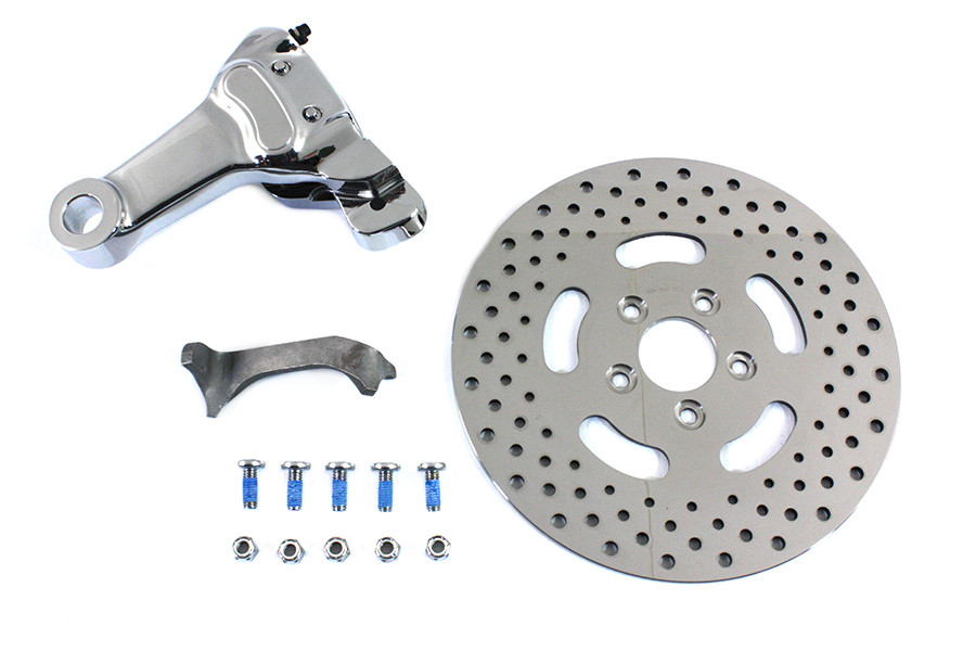 V-Twin - Chrome Rear 4 Piston Caliper and 11-1/2 inch Disc Kit