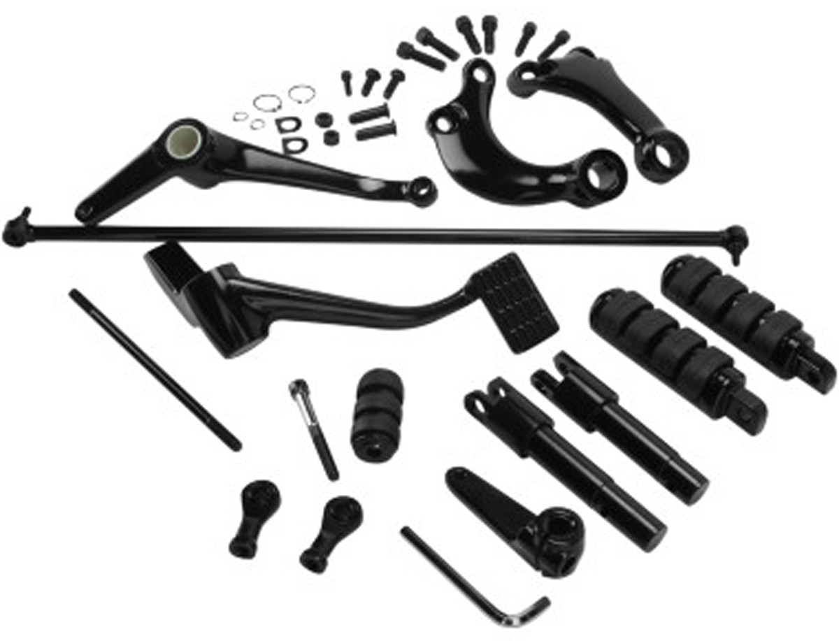 V-Twin #77608B - Black Forward Control Kit With Pegs