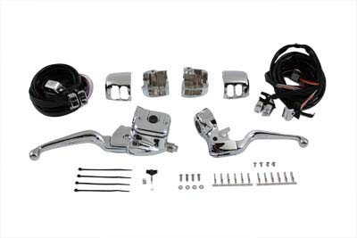 V-Twin #63795 - Smooth Contour Handlebar Control Kit Chrome