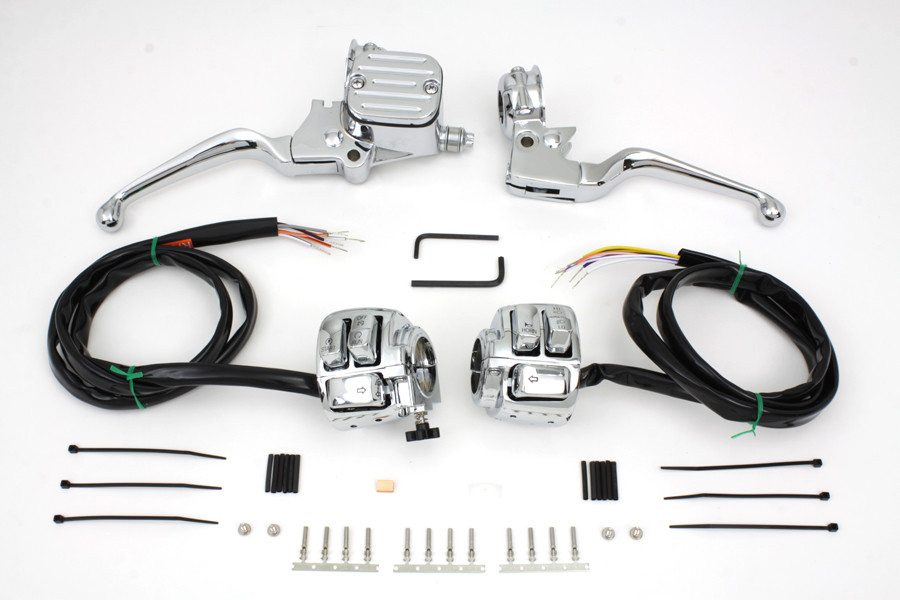 V-Twin #62311 - Chrome Handlebar Control Kit