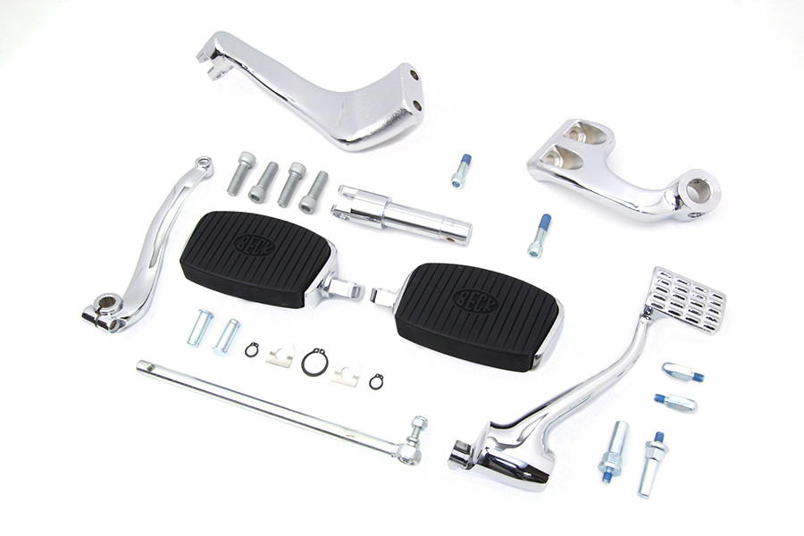 V-Twin - Chrome 3 inch Extension Mid Control Kit with Mini Footboards