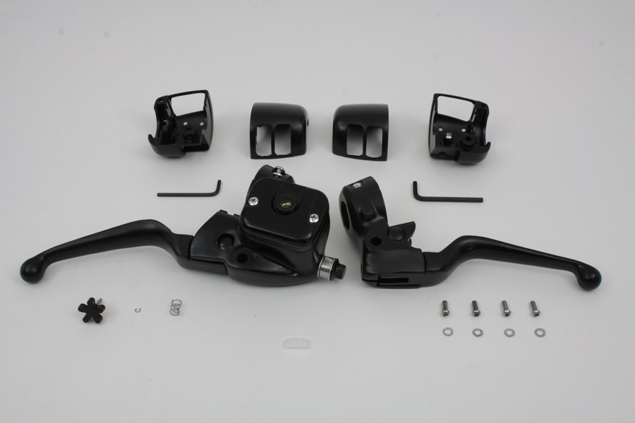 V-Twin #H07-0689MB - Smooth Contour Handlebar Control Kit Black