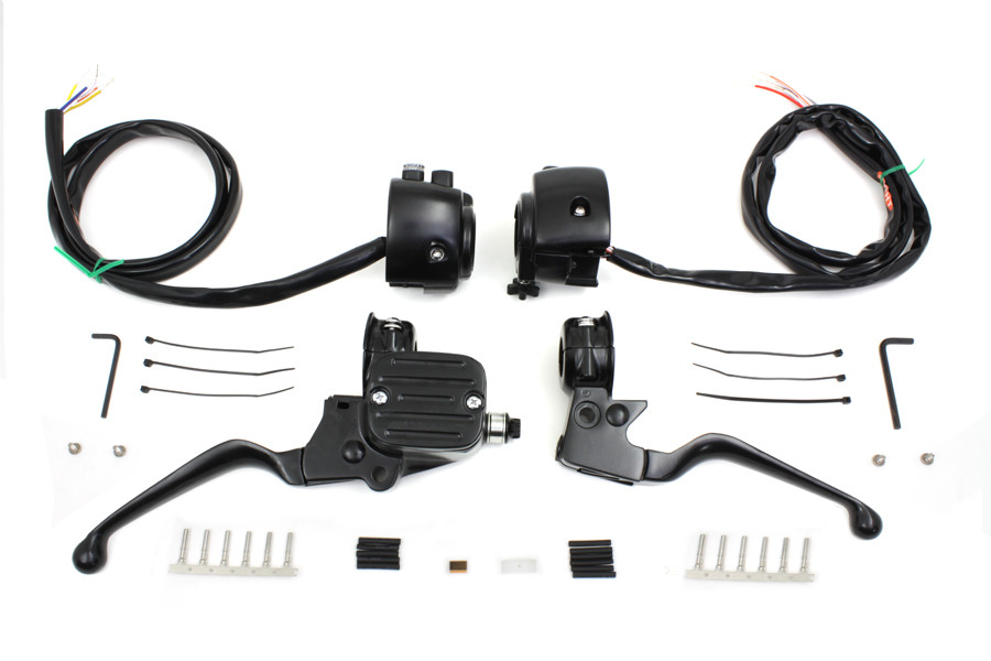 V-Twin #07-0641MBK - Handlebar Control Kit Black